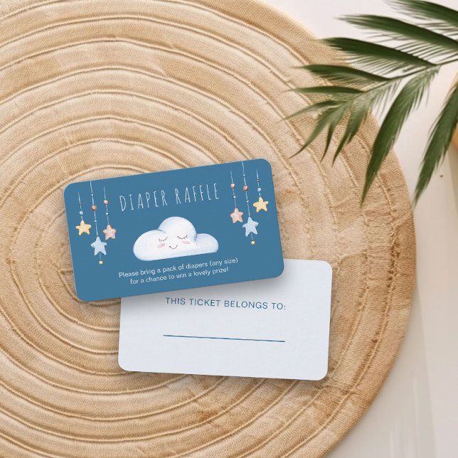 Carte D'accompagnement Diaper Raffle Poème Cloud et Stars Baby shower gar (Diaper Raffle insert card from my Twinkle Twinkle baby shower collection)