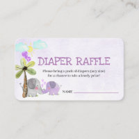 Diaper Raffle Poème Eléphant Maman et Baby shower