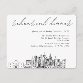 Carte D'accompagnement Dîner de répétition élégant Mariage de San Antonio
