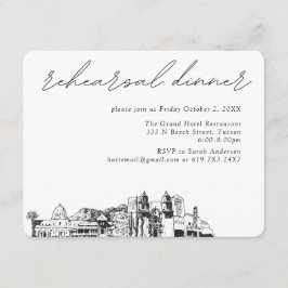 Carte D'accompagnement Dîner de répétition élégant Mariage Tucson