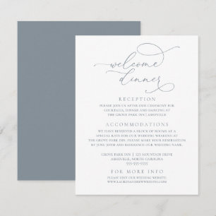 Carte D'accompagnement Dîner de répétition minimaliste moderne Dusty Blue