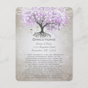 Carte D'accompagnement Direction du Mariage de l'arbre du coeur de lavand