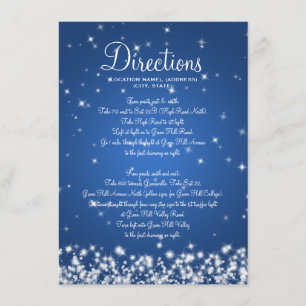 Carte D'accompagnement Directions de conduite pour le mariage Hiver Étinc