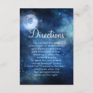 Carte D'accompagnement Directions de mariage céleste de pleine lune de ci