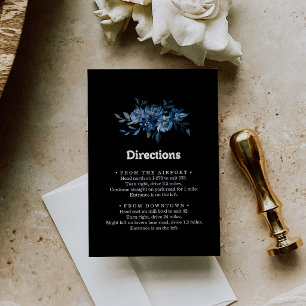 Carte D'accompagnement Directions de mariage florales bleu de la Royal Na
