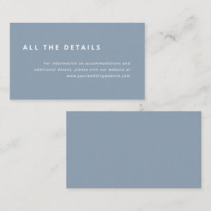 Carte D'accompagnement Disposition minimale   Détails du Mariage bleu Dus