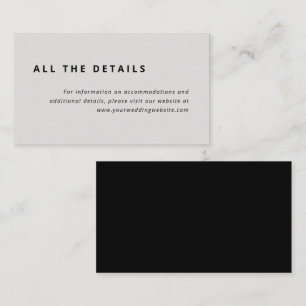 Carte D'accompagnement Disposition minimale Détails du Mariage gris et