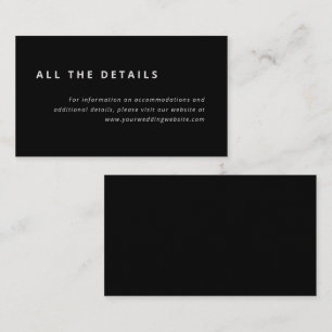 Carte D'accompagnement Disposition minimale   Détails du Mariage noir et 