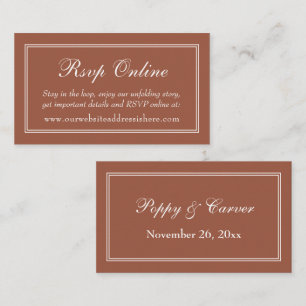 Carte D'accompagnement Double bordure Terracotta RSVP en ligne