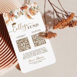 Carte D'accompagnement Double Graduation College Fund QR Code