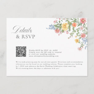 Carte D'accompagnement Douce Mariage Floral Orné de Jardin de Printemps E