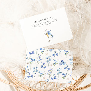 Carte D'accompagnement Douce Mariée Thème Bleu Poussiéreux & Prosecco Car