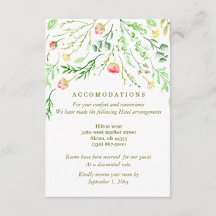 Carte D'accompagnement Doucement romantique Hébergement Floral Mariage