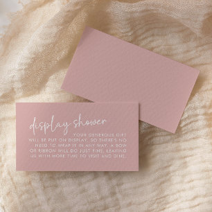 Carte D'accompagnement Douche à affichage nuptiale minimaliste rose pouss