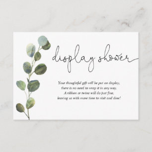 Carte D'accompagnement Douche à écran de baby shower noir blanc Eucalyptu