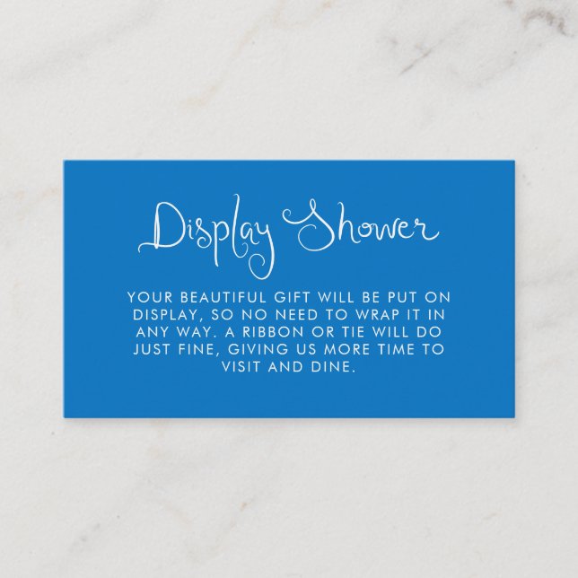Carte D'accompagnement Douche Affichage Bleu Manuscrit Fantaisiste (Devant)