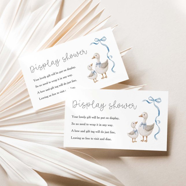Carte D'accompagnement Douche d'affichage Baby shower oie soyeux (Créateur téléchargé)