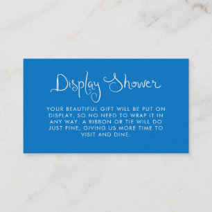 Carte D'accompagnement Douche d'affichage bleu manuscrit capricieux