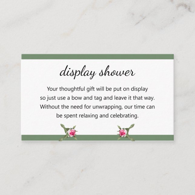 Carte D'accompagnement Douche d'affichage en vaporisateur floral (Devant)