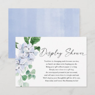 Carte D'accompagnement Douche d'affichage fleurie bleu printemps
