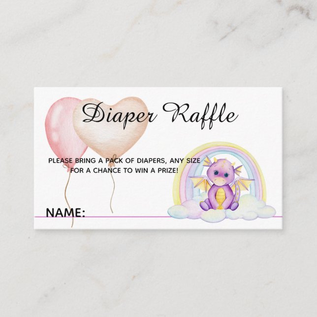 Carte D'accompagnement Dragon et arc-en-ciel - Boîtier Baby shower (Devant)