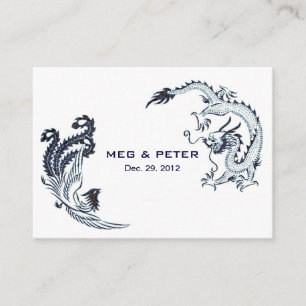Carte D'accompagnement Dragon-Phoenix moderne RSVP l'épousant chinois