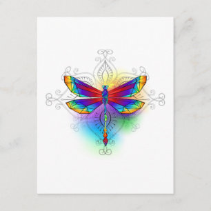 Carte D'accompagnement Dragonfly en arc-en-ciel
