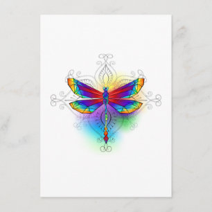Carte D'accompagnement Dragonfly en arc-en-ciel