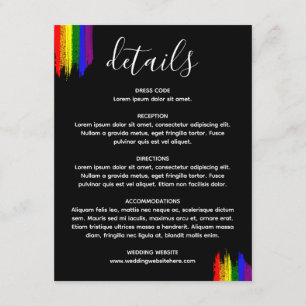 Carte D'accompagnement Drapeau de la fierté de peinture - Mariage Détails