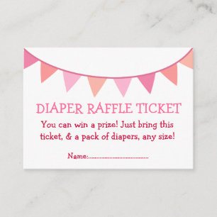 Carte D'accompagnement Drapeaux roses Déchets Déchets Raffle Billet pour 