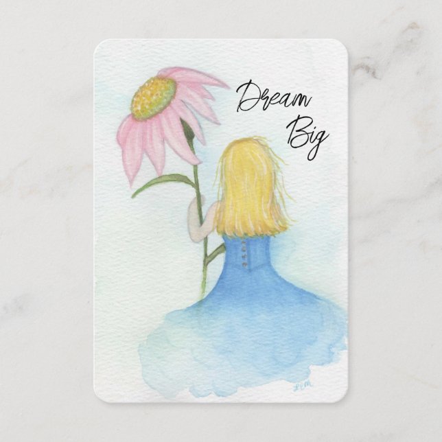 Carte D'accompagnement Dream Girl tenant Flower géant (Devant)