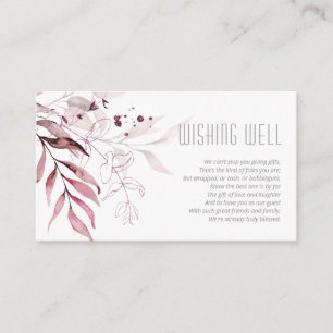 Carte D'accompagnement Dreamy Foliage Wishing Well V3 Burgundy ID817