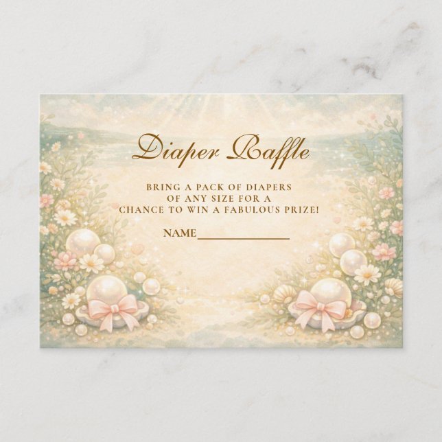 Carte D'accompagnement Dreamy Ocean Pearl Nursery Diapper Raffle (Devant)