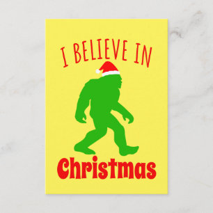 Carte D'accompagnement Drôle Bigfoot Je Crois en Noël