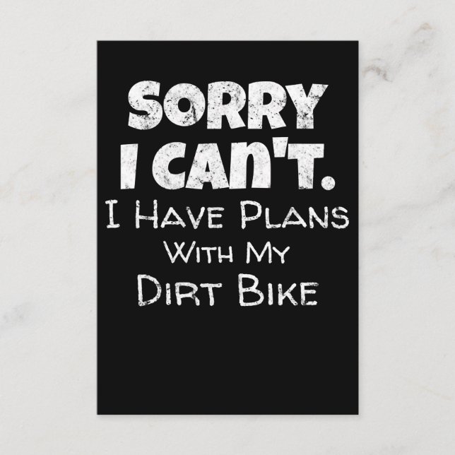 Carte D'accompagnement Drôle Dirt Vélo Devis Motocross Racing Motorcycle (Devant)
