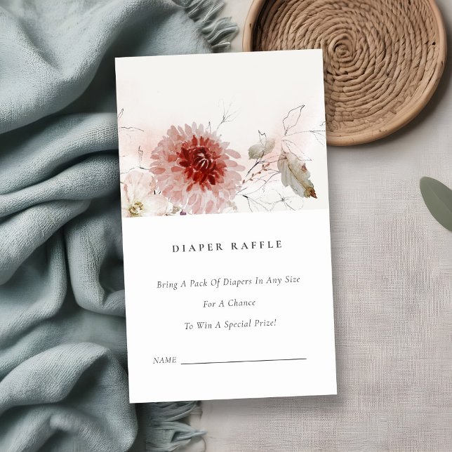 Carte D'accompagnement Dusky Fall Marsala Flora Baby shower de carafe de  (Créateur téléchargé)