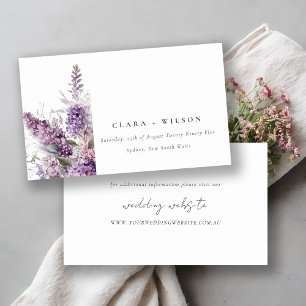 Carte D'accompagnement Dusky Lilac Green Cottage Floral Mariage Website