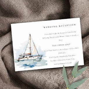 Carte D'accompagnement Dusky Sailboat Yacht Seascape Mariage Réception