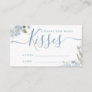 Carte D'accompagnement Dusty bleu floral devinez combien de baisers jeu