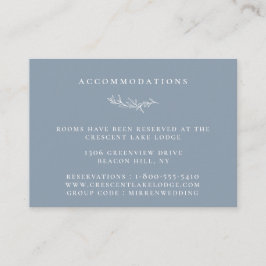 Carte D'accompagnement Dusty Blue Botanical Branch Mariage Hébergements
