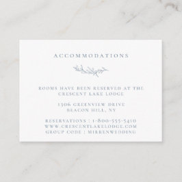 Carte D'accompagnement Dusty Blue Botanical Branch Mariage Hébergements
