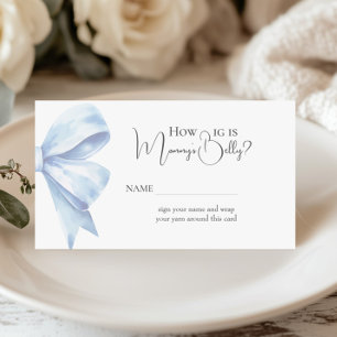 Carte D'accompagnement Dusty Blue Bow Quelle taille fait maman Baby showe