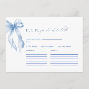Carte D'accompagnement Dusty Blue Bow Tying Fête des mariées de noeud Rec