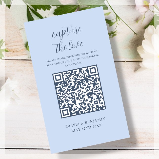 Carte D'accompagnement Dusty Blue | Capturez le code QR d'amour (Créateur téléchargé)