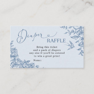 Carte D'accompagnement Dusty Blue Chinoiserie Baby shower Diaper Raffle