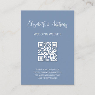 Carte D'accompagnement Dusty Blue Élégant Script | Réponse de Mariage ave