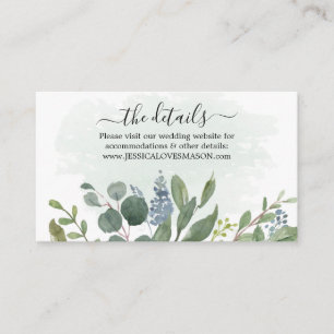 Carte D'accompagnement Dusty Blue Eucalyptus Site Mariage Insérer une car