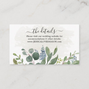 Carte D'accompagnement Dusty Blue Eucalyptus Site Mariage Insérer une car
