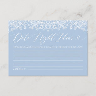 Carte D'accompagnement Dusty Blue Floral Fête des mariées Date Nuit Idées