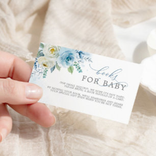 Carte D'accompagnement Dusty Blue Flowers Book for Baby Encape Card